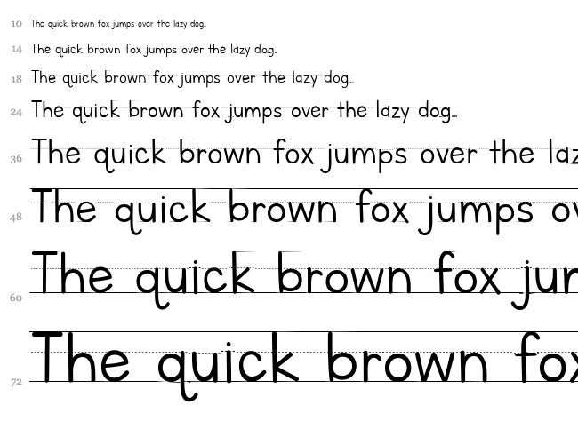 Letters for Learners font waterfall